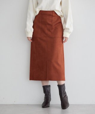 YECCA VECCA ハイウエストフェイクスエードスカート Terracotta