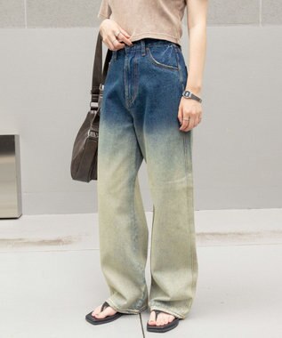 WEGO 【新色追加/美脚/XS～Lサイズ展開】ストレートデニムパンツ 柄1