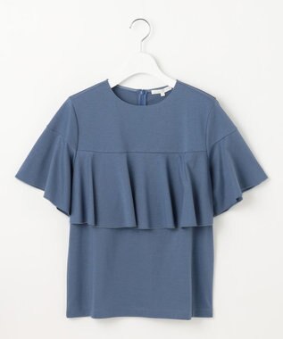 自由区 【接触冷感・UVカット・吸水速乾・抗菌防臭・洗える】ハイツイストポンチフレアディティール カットソー ブルーグレー