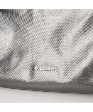 LA BAGAGERIE コーティングキャンバス ショルダーバッグ ガンメタリック