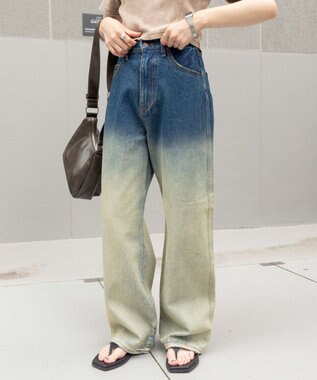 WEGO 【新色追加/美脚/XS～Lサイズ展開】ストレートデニムパンツ 柄1