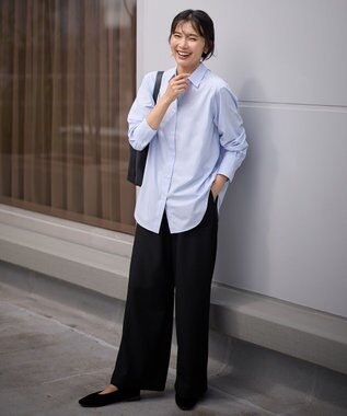 ANY 【手洗い可能/抗菌防臭/UVカット/速乾】レギュラーカラーシャツ ライトブルー