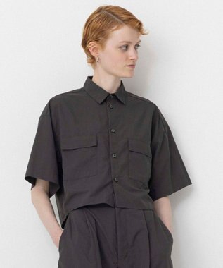 NAVE 【ReNAVE・洗える/撥水加工/接触冷感/UVケア/セットアップ】ナイロンタスラン シャツ グレー系