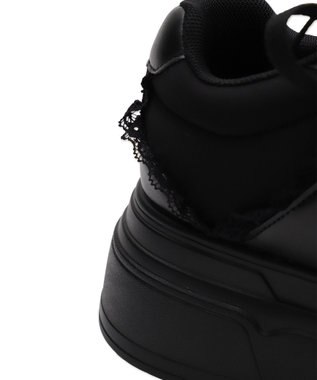 WEGO ダブルリボンフリルスニーカー ブラック