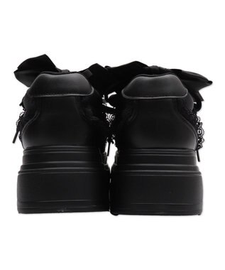 WEGO ダブルリボンフリルスニーカー ブラック