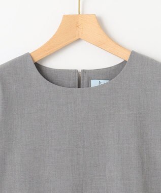 組曲 S 【KUMIKYOKU NAVY】ウーステッドライククロス フリルブラウス ミディアムグレー系