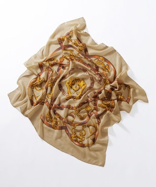 【~12/21まで受注生産】ウールシルク アーカイブ柄 スカーフ