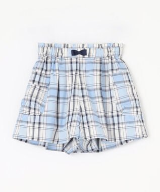 組曲 KIDS 【150-160cm】オーガニックコットンチェック ショートパンツ アイボリー系3