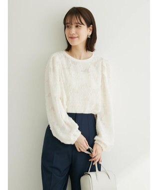 Green Parks シャギージャガードプルオーバー Off White