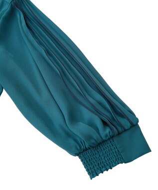YECCA VECCA ラインプリーツスリーブシャツ Blue Green
