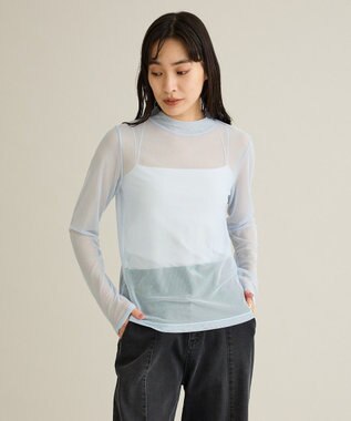 CRAFT STANDARD BOUTIQUE シアーメッシュロングスリーブインナー Light Blue