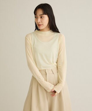 CRAFT STANDARD BOUTIQUE シアーメッシュロングスリーブインナー Light Yellow