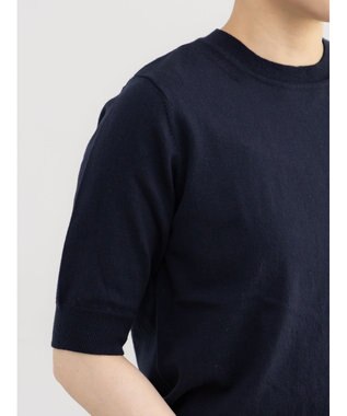 Te chichi 14G天竺ハーフスリーブニットプルオーバー ネイビー