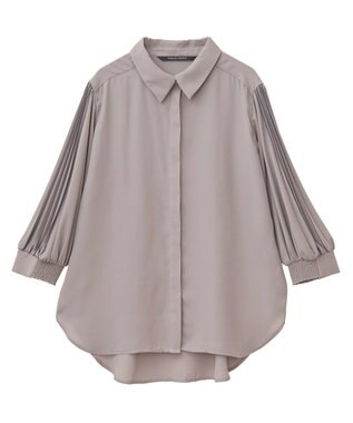 YECCA VECCA ラインプリーツスリーブシャツ Mocha