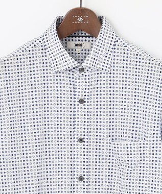 JOSEPH ABBOUD 【快適な着心地】コンパクトジャージー鹿の子プリント シャツ サックスブルー系5