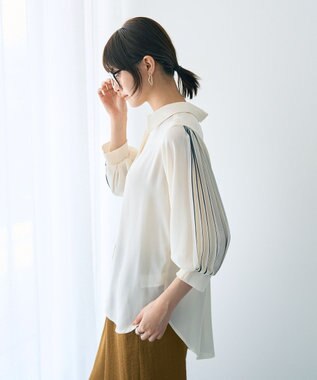 YECCA VECCA ラインプリーツスリーブシャツ Off White