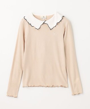 組曲 KIDS 【150-160cm】リブ襟 トップス ベージュ系