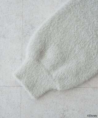 earth music&ecology 【予約】Disney/ポイントミッキーラメシャギーカーデ ライトグレー