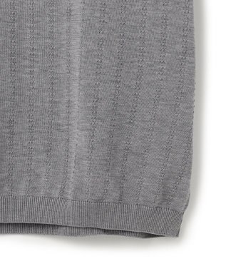 J.PRESS MEN シルクコットン ニットポロシャツ ライトグレー系