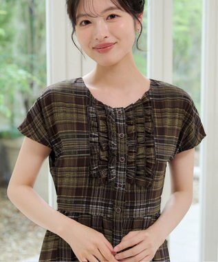Tiaclasse 【おのののかさん着用・新色追加】フリルワンピース ブルーチェック