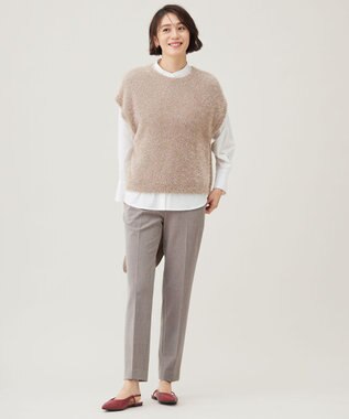 自由区 L 【WEB限定カラーあり・撥水加工・洗える】TRギャバテーパード パンツ モカ