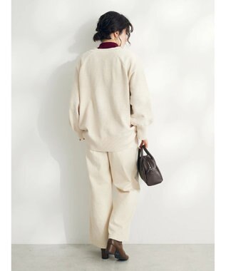 CRAFT STANDARD BOUTIQUE 洗えるコードモールＶネックプルオーバー Ivory