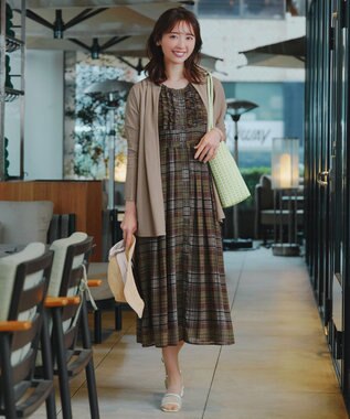 Tiaclasse 【おのののかさん着用・新色追加】フリルワンピース ブラウンチェック
