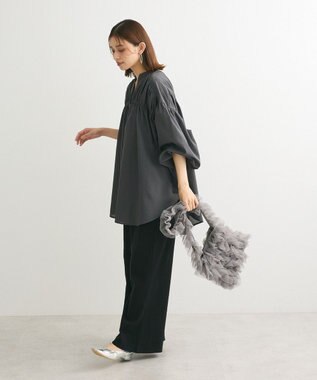 Green Parks シャーリングボリュームチュニック Charcoal Gray