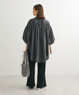 Green Parks シャーリングボリュームチュニック Charcoal Gray