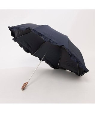 UNBILLION カシュネ cachenez / PUビッグフリルトップレス2段折りたたみ傘 ネイビー