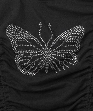 WEGO バタフライドロストラインストーンT ブラック