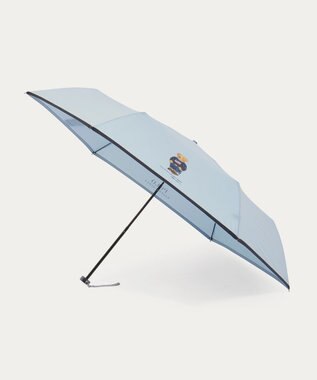 MOONBAT POLO RALPH LAUREN(ポロ ラルフローレン)FLAG BEAR 無地 折りたたみ傘 簡単開閉 サックスブルー