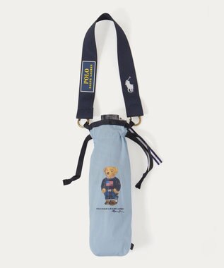 MOONBAT POLO RALPH LAUREN(ポロ ラルフローレン)FLAG BEAR 無地 折りたたみ傘 簡単開閉 サックスブルー