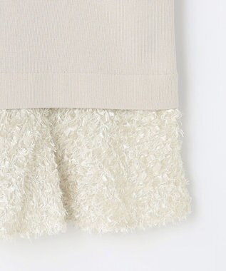 自由区 S 【SHIHOさん着用】ジャカードコンビ カーディガン ベージュ