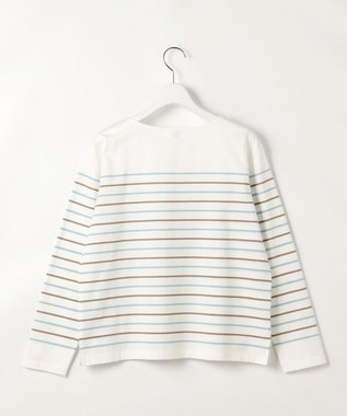 J.PRESS LADIES S バスクボーダー カットソー アクア＆ベージュボーダー系