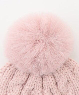 ANY KIDS ケーブルニット帽 ピンク