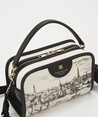 TOPKAPI 【TREASURE TOPKAPI】キャンバス プリント ワンハンドル ショルダーバッグ ホワイト