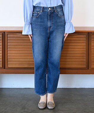 woadblue 【先行販売】SALUU サルー ストレートアンクル デニムパンツ MIDBLUE