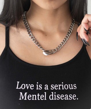 WEGO 【カップ付きインナー】グラフィックプリントカップインキャミ ブラック