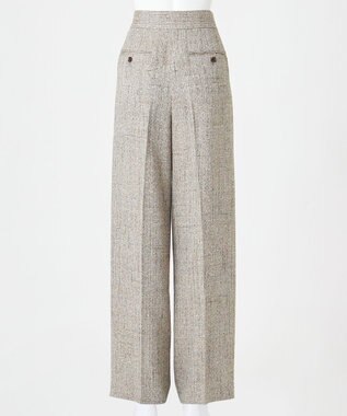 23区 S 【エステータ】リネンミックスツイード ワイドシルエットパンツ キャメル系