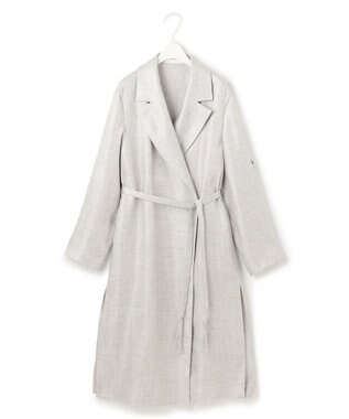 ICB L 【日本製】トリアセリネンシャイニーツイル ロングジャケット ライトグレー系