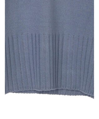 earth music&ecology アンチピリングリブハイネックチュニック Blue