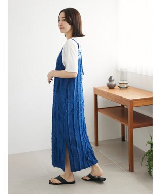 Green Parks フェザージャガードキャミワンピース Blue