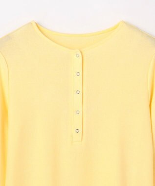 ANY クリアラメフライスヘンリーネックプルオーバー イエロー