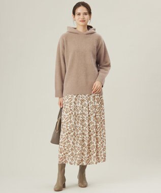 自由区 フォックスウール フーディー ダークベージュ