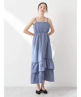 earth music&ecology ドロストティアードキャミワンピース Blue