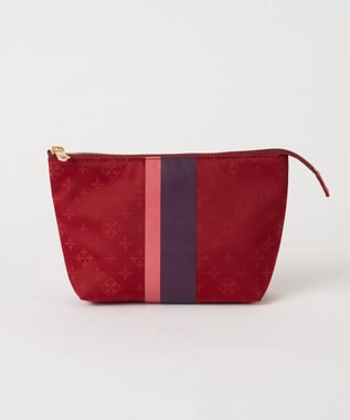 russet ラインプリントポーチ M(Z-226) Red