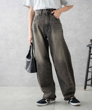 WEGO ヴィンテージウォッシュカーブデニムパンツ ブラックその他