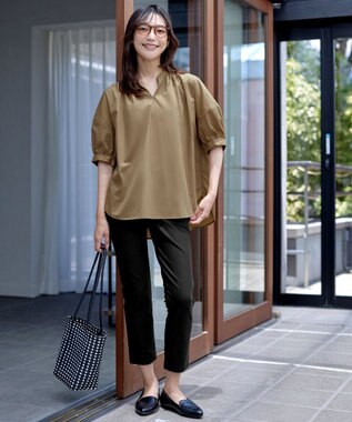 Tiaclasse 【洗える】バックギャザーシャツ ベージュ