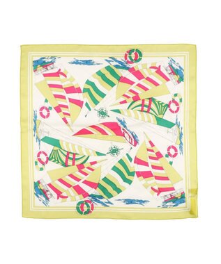 UNBILLION kakatoo ヨット柄シルクミニスカーフ イエロー